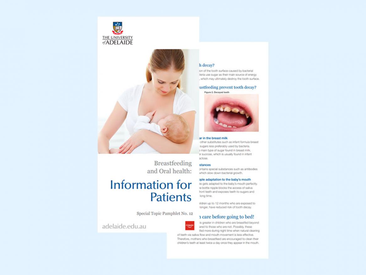 View the patient pamphlet on breastfeeding and oral health