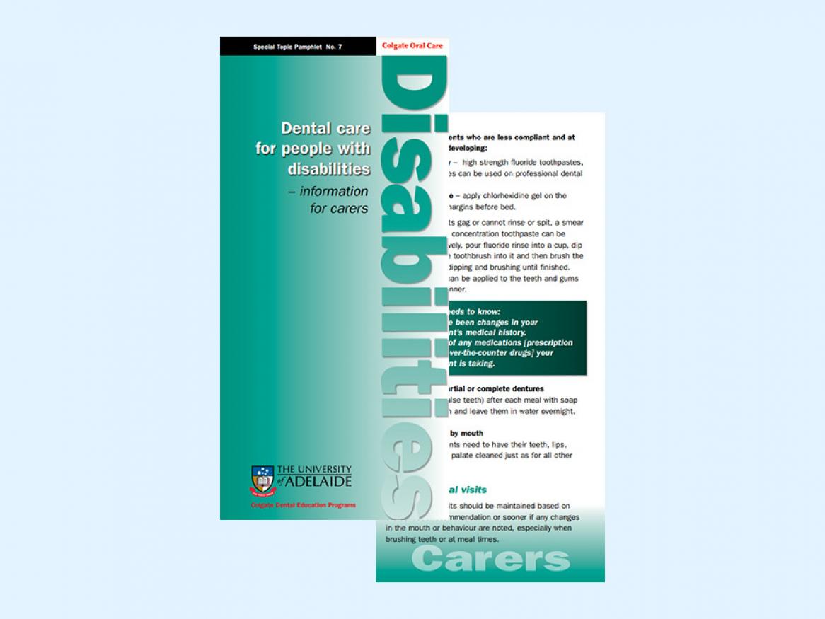 View the pamphlet - dental care for people with disabilities (information for carers)