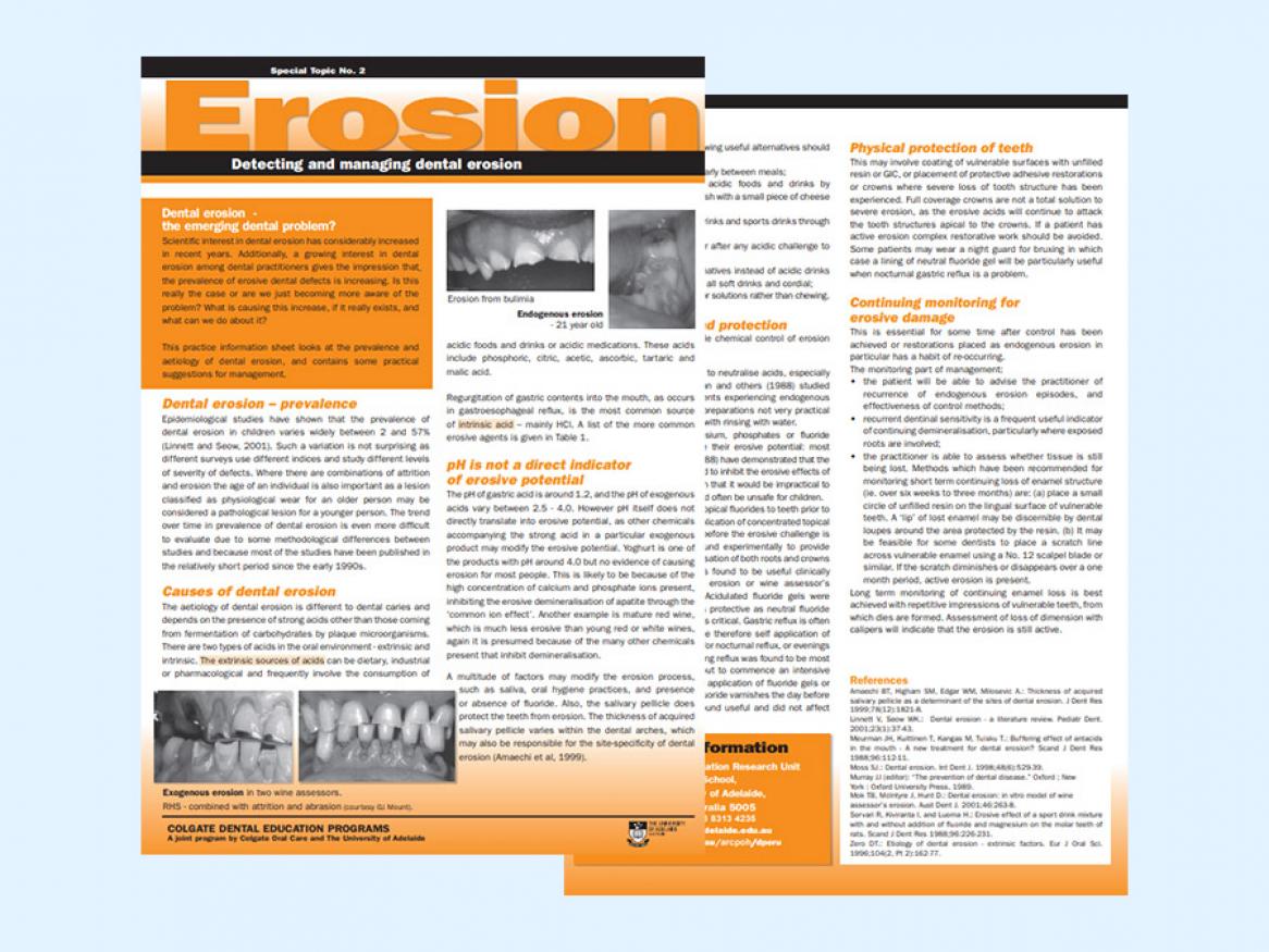 View the practice information sheet on erosion