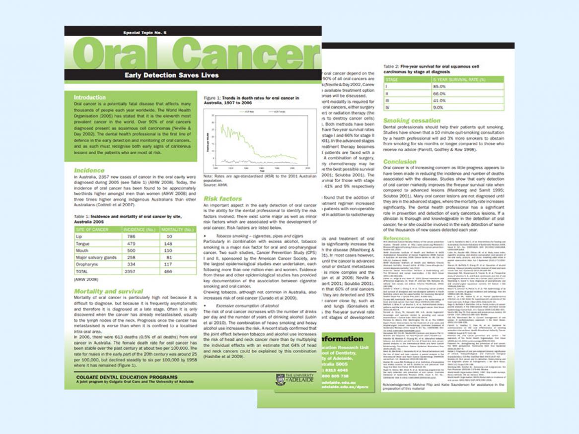 View the practice information sheet on oral cancer