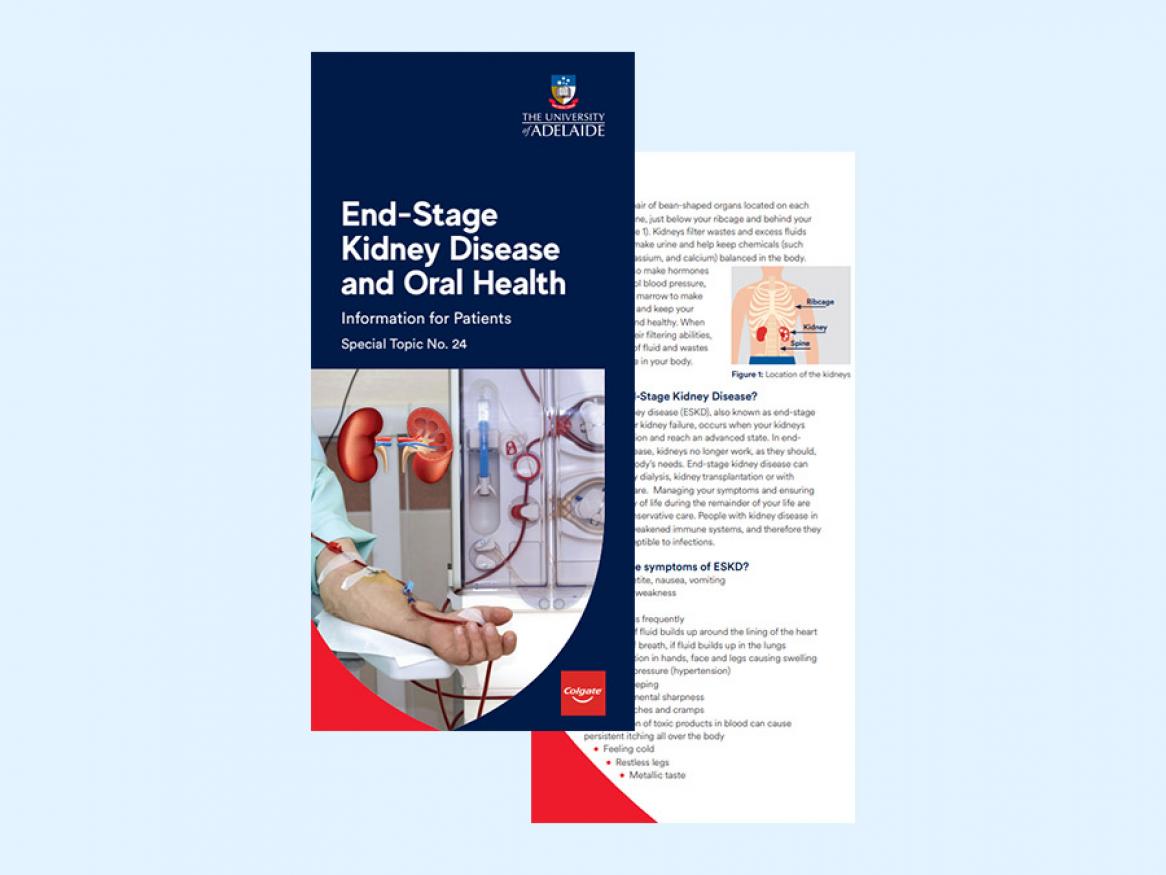 View the patient pamphlet on end-stage kidney disease and oral health