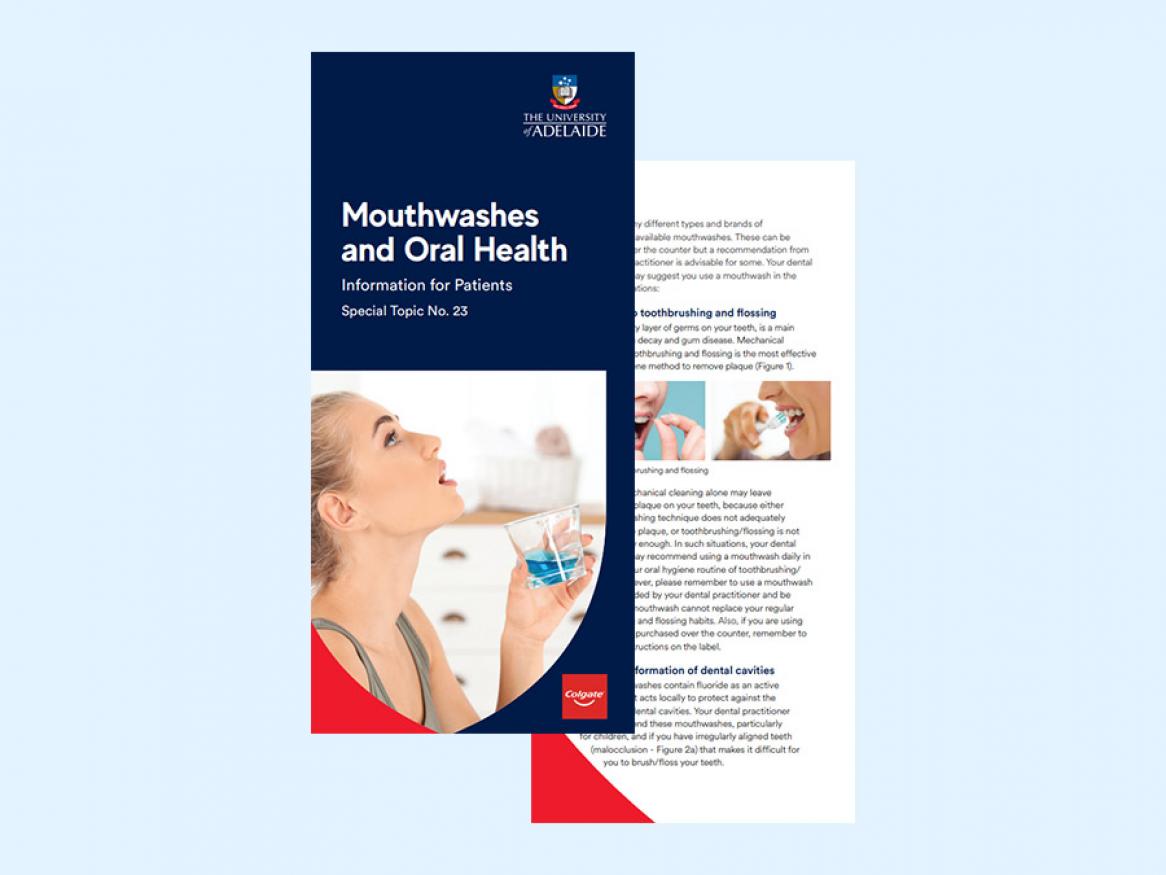 View the pamphlet on mouthwashes and oral health