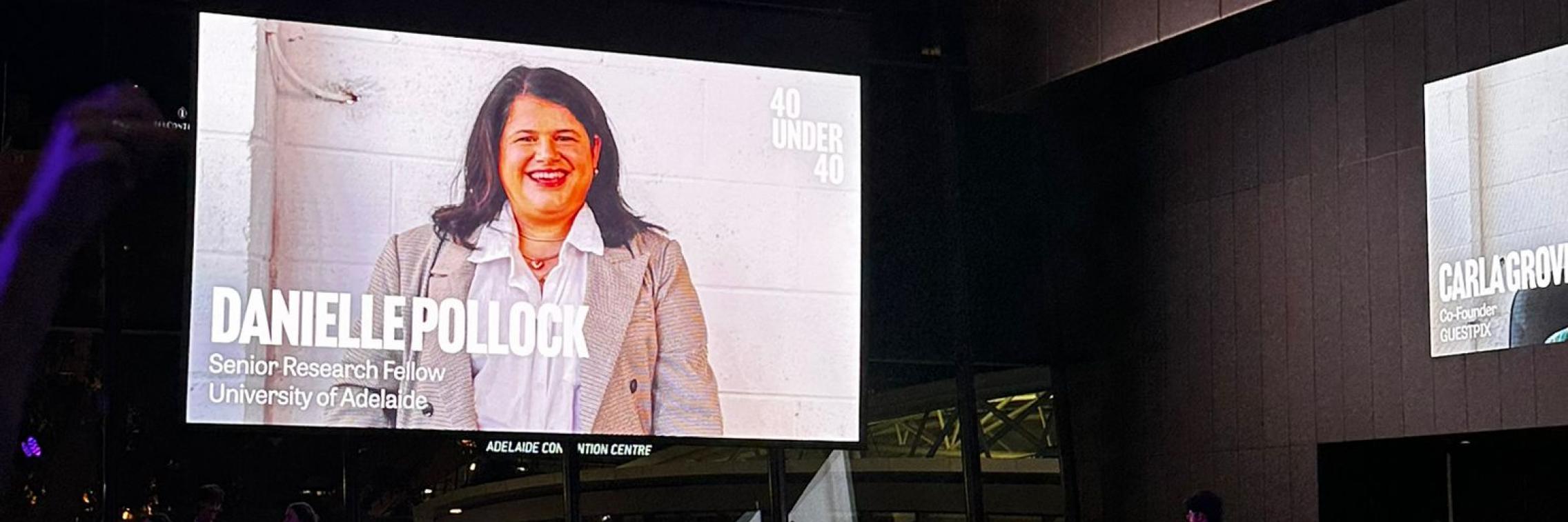Dr Danielle Pollock at the 40 Under 40 Awards