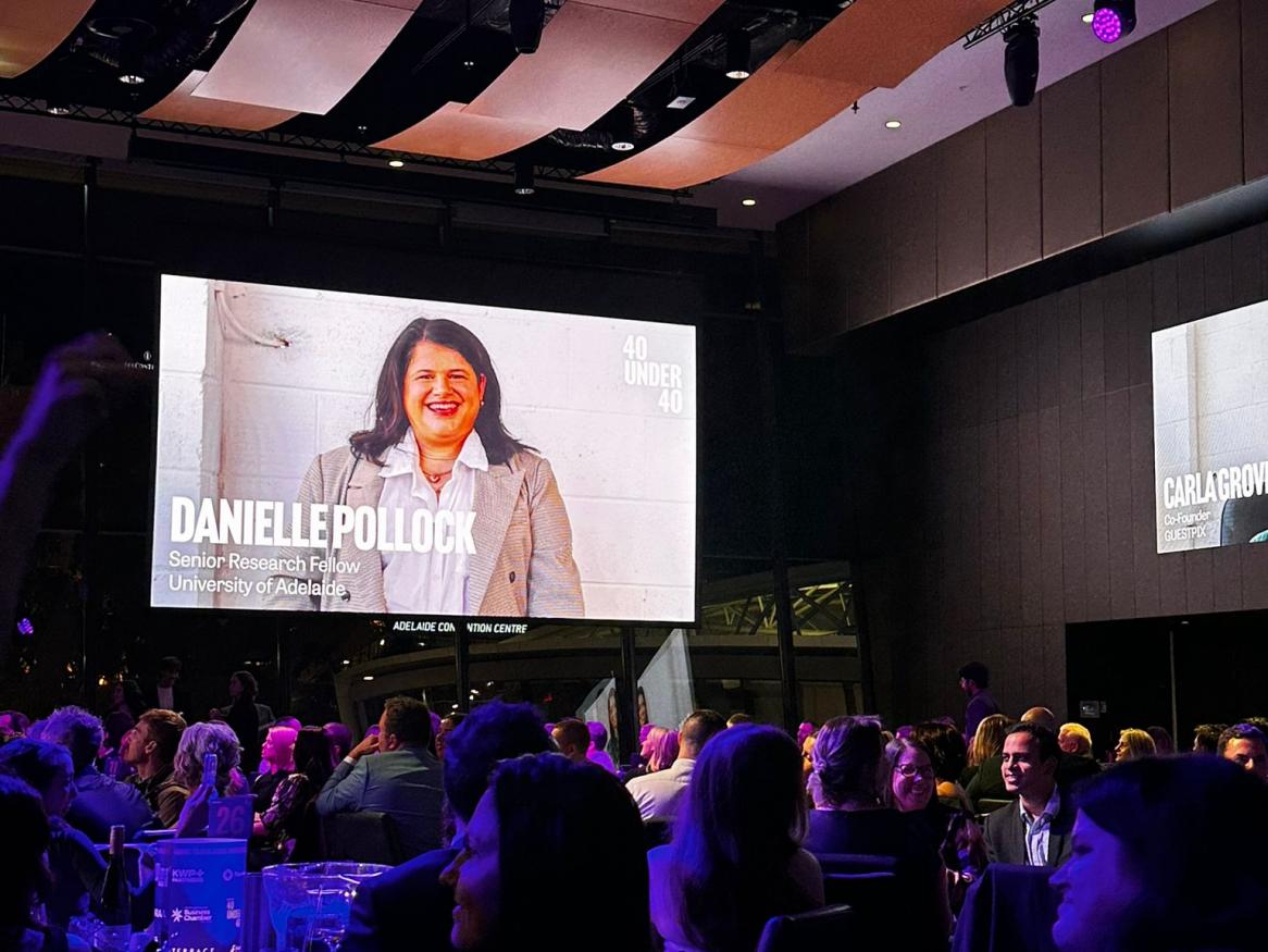 Dr Danielle Pollock at the 40 Under 40 Awards