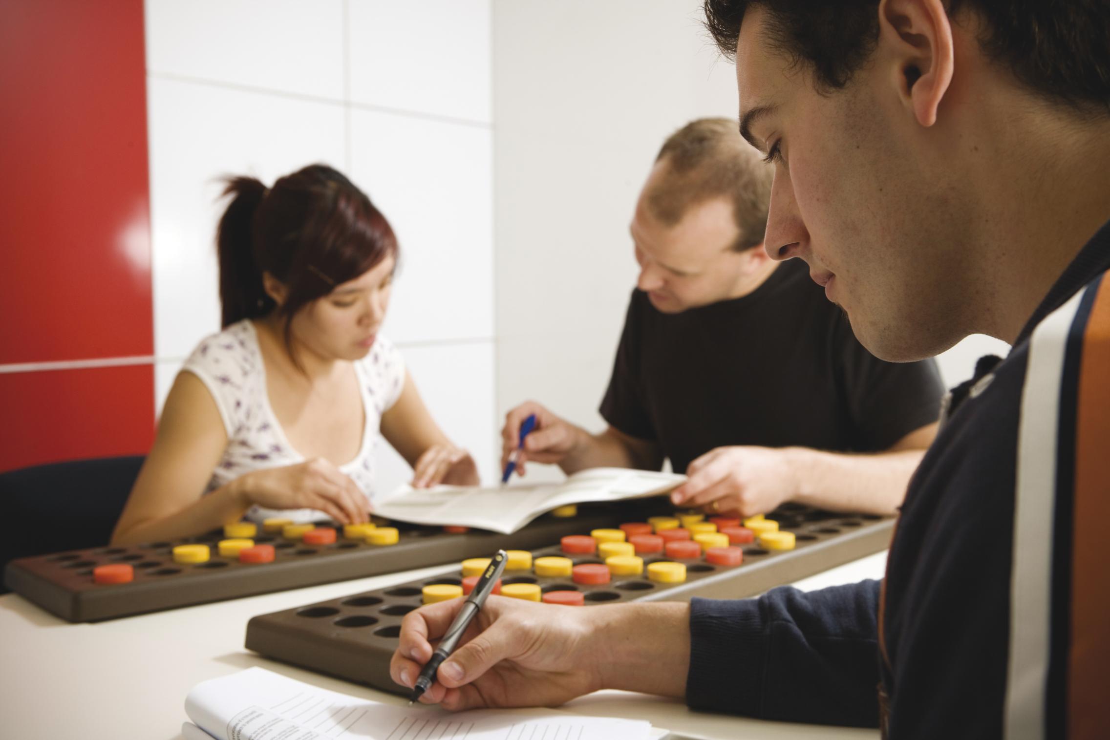 Students with abacus