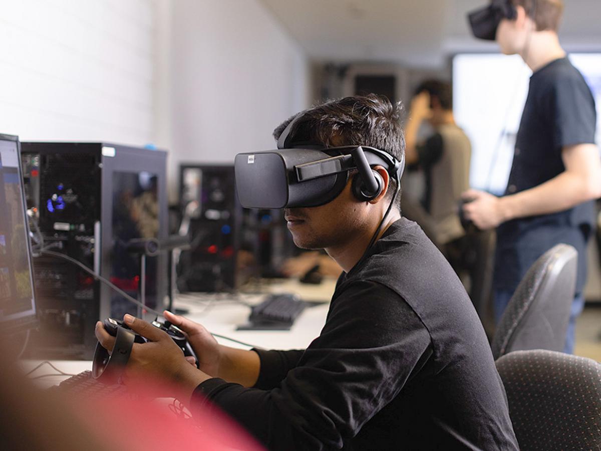 People playing virtual reality
