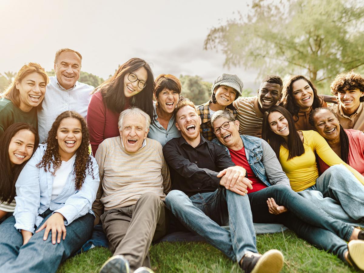 A group of people smiling