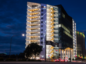 Adelaide Health and Medical Sciences building at night