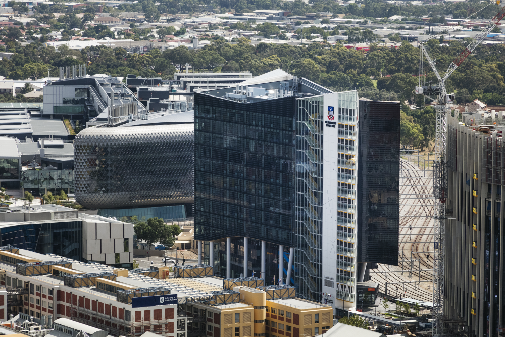 Aerial view of the Adelaide Health and Medical Sciences building