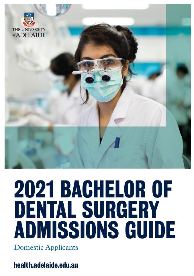 Bachelor of Dental Surgery admissions guide - domestic - cover