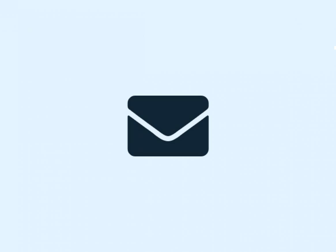 envelope icon on light blue background