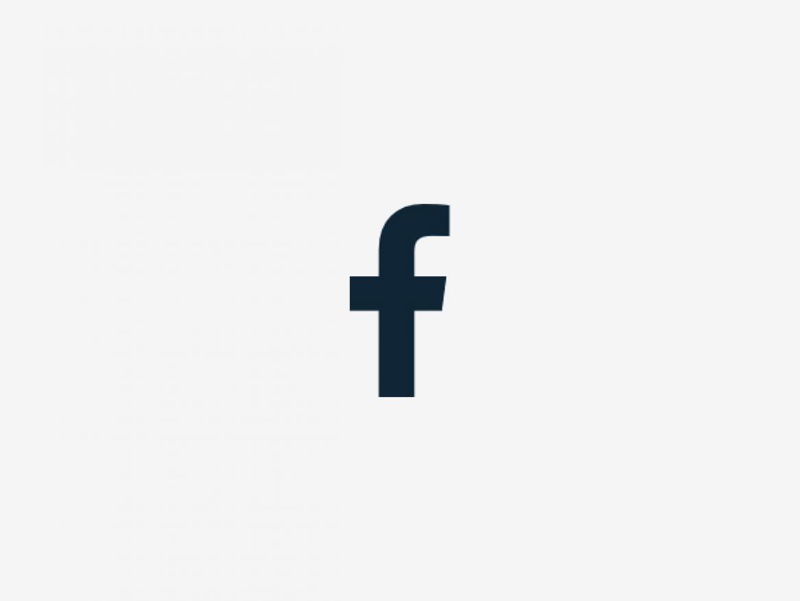 Facebook icon on grey background
