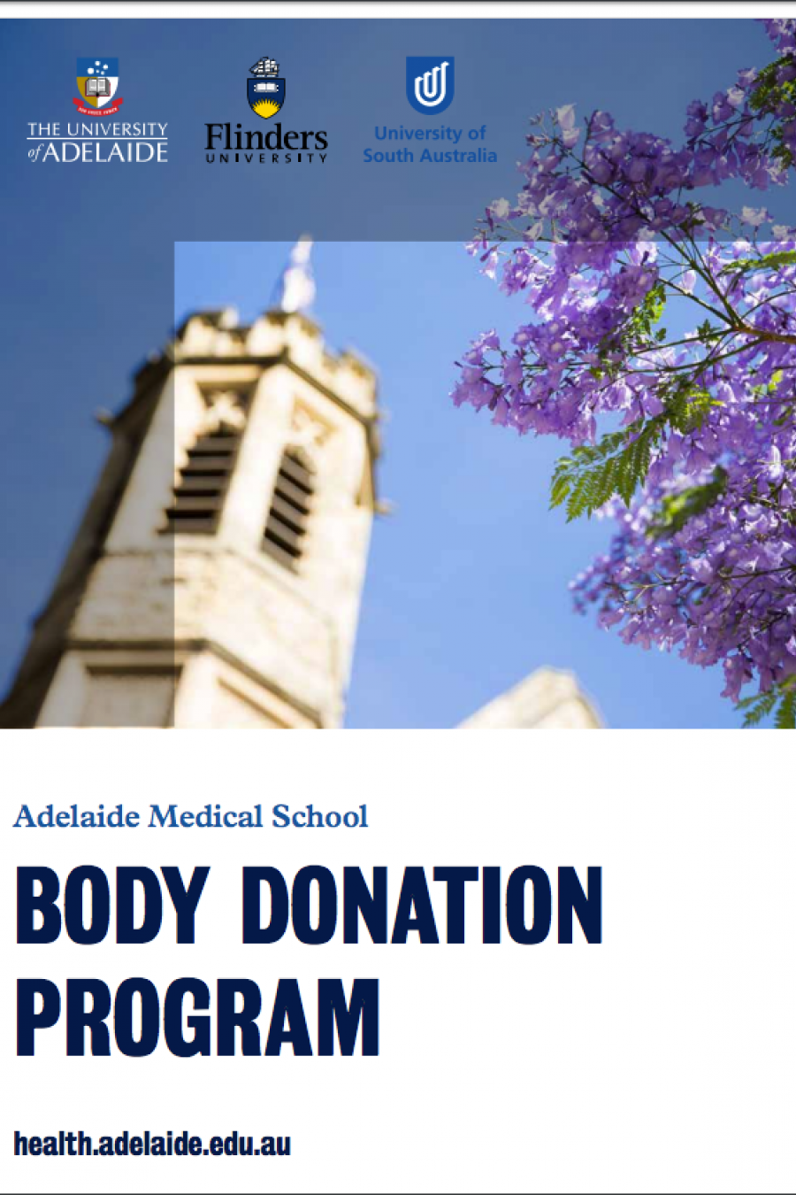 Front cover of the Body Donation Program brochure
